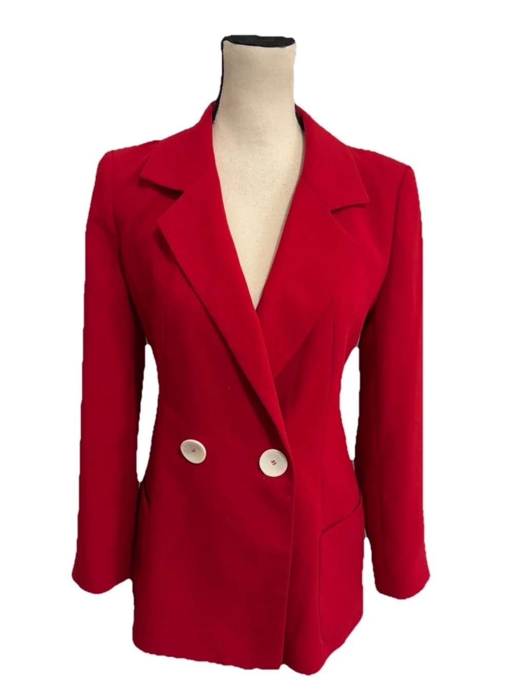 ZARA Women’s Red Double-Breasted Blazer Jacket Small
